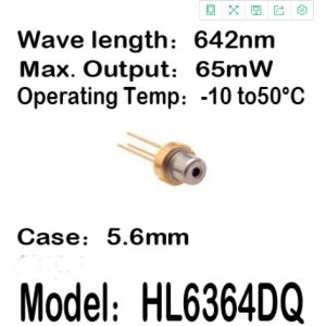 2-20pcs/lot HL6364DQ 642nm 65mW 5.6mm -10 to 50C operating temp Laser diode