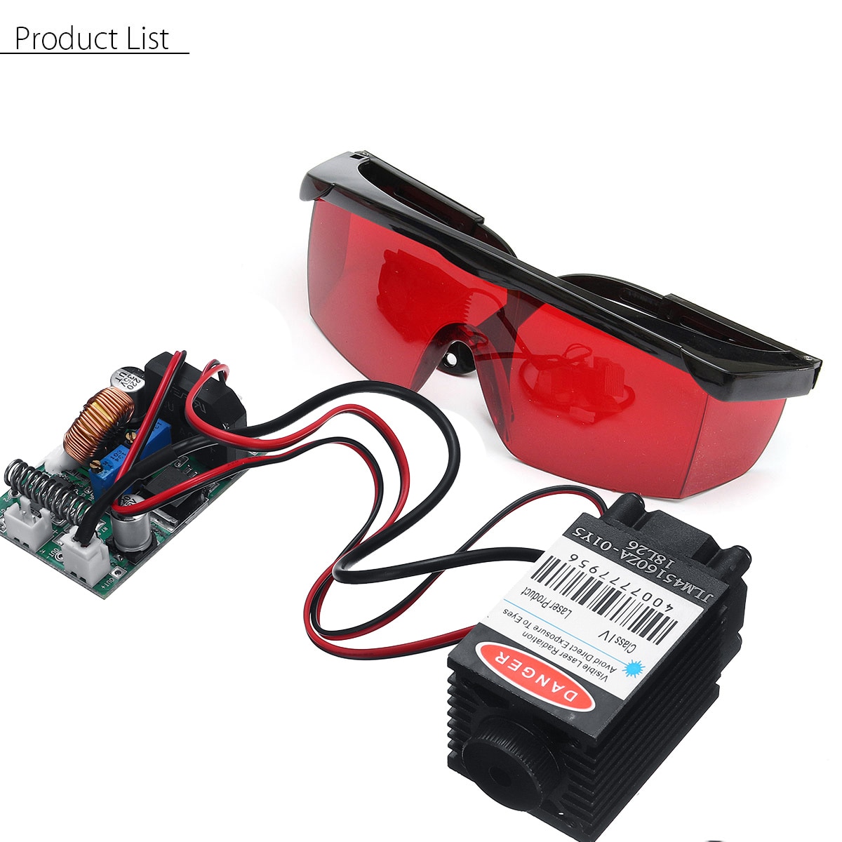 2.5W 450nm Blue Laser Module with TTL Driver Board Focusable High Power Goggles for CNC Cutting Laser Engraving Machine