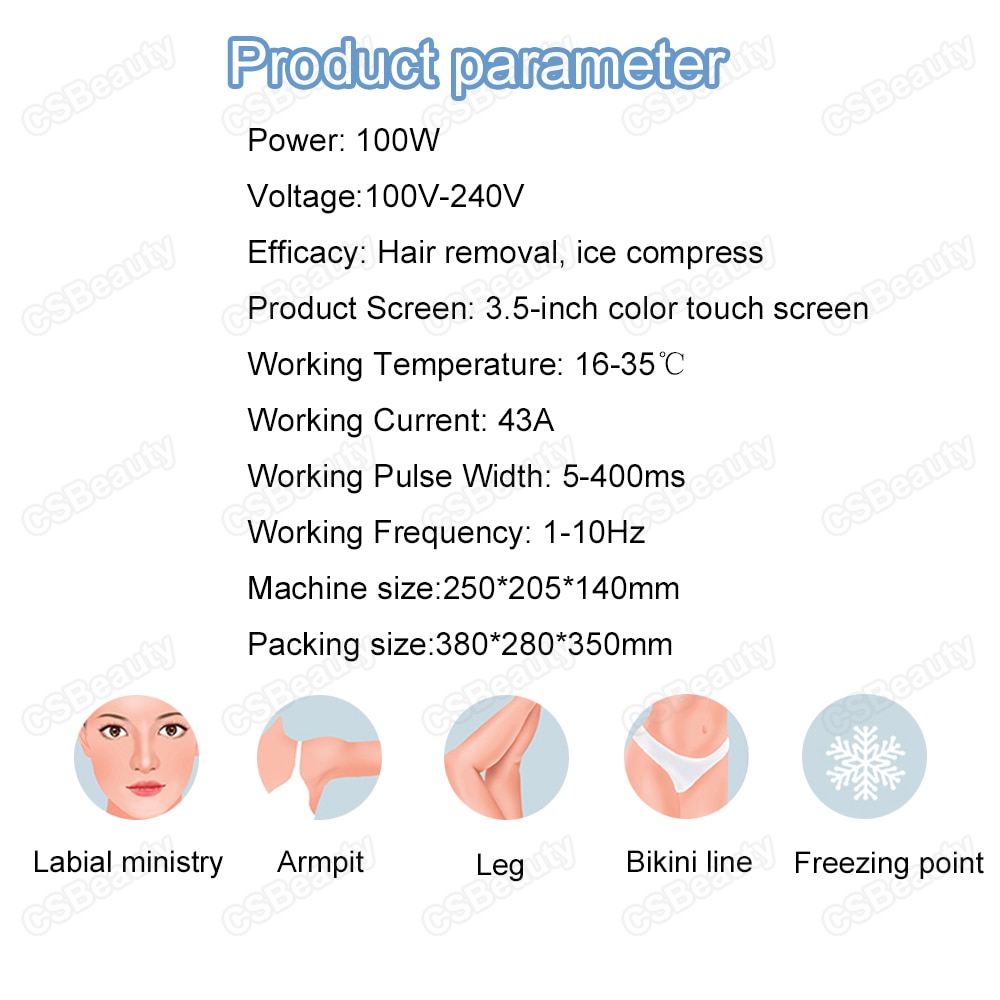 2021 New Portable 808nm Diode Laser Ice Hammer 2 in 1 Removal Machine Hair Remover Homeuse Spa Salon Skin Care Beauty Device