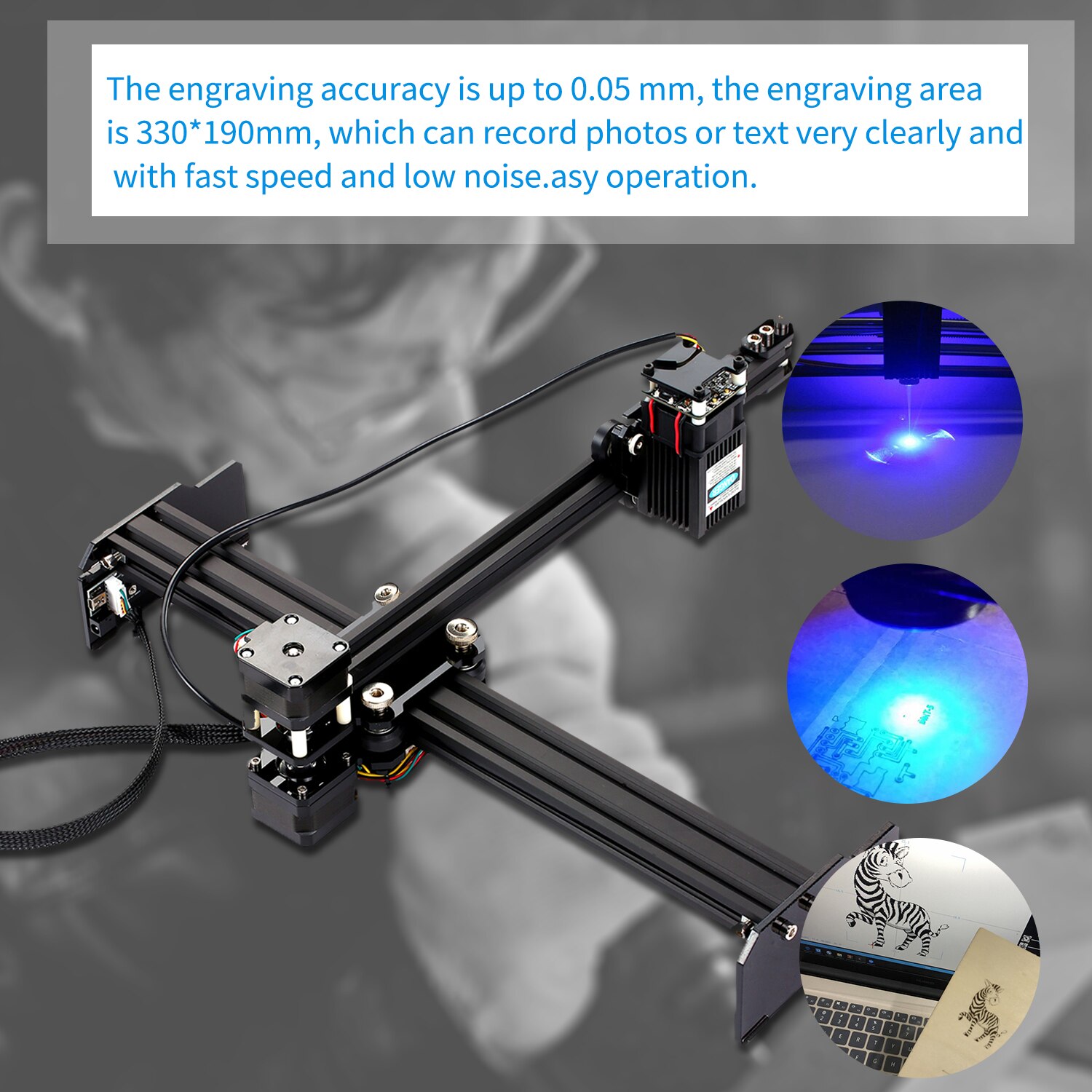 20W/15W Portable DIY CNC Laser Engraver Cutter Machine High Speed Mini Desktop Lasers Engraver Printer for Wood Plastics Leather - Image 3