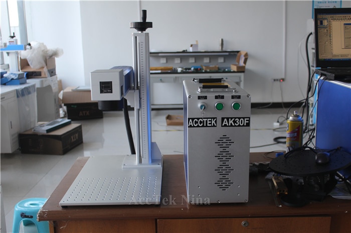 20W 30W 50W Metal Fiber Laser Marking Machine For Steel Laser engraver For Plastic Bag
