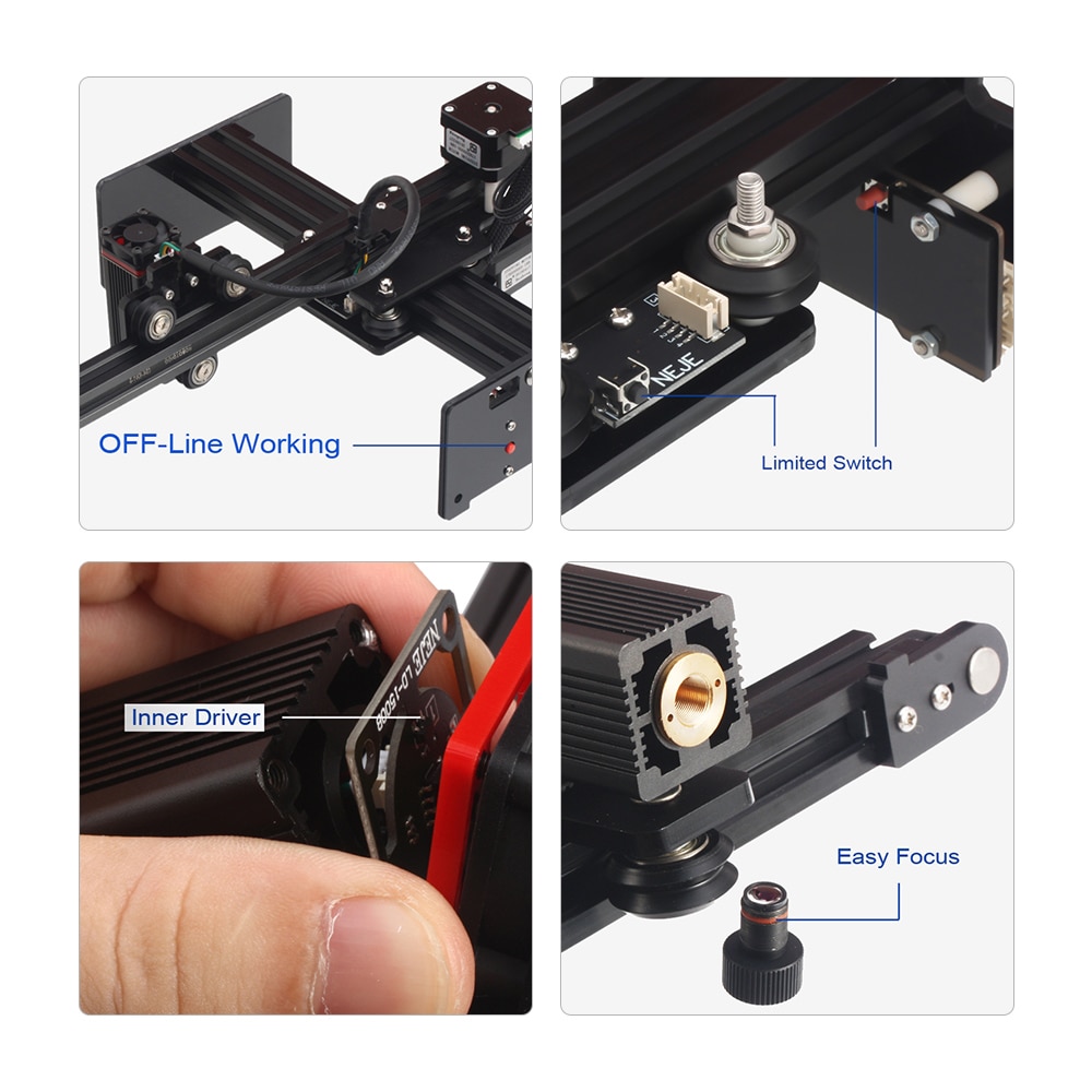 20W Desktop Laser Engraver CNC Router Portable Engraving Carving Machine Mini Carver DIY Laser Logo Mark Printer