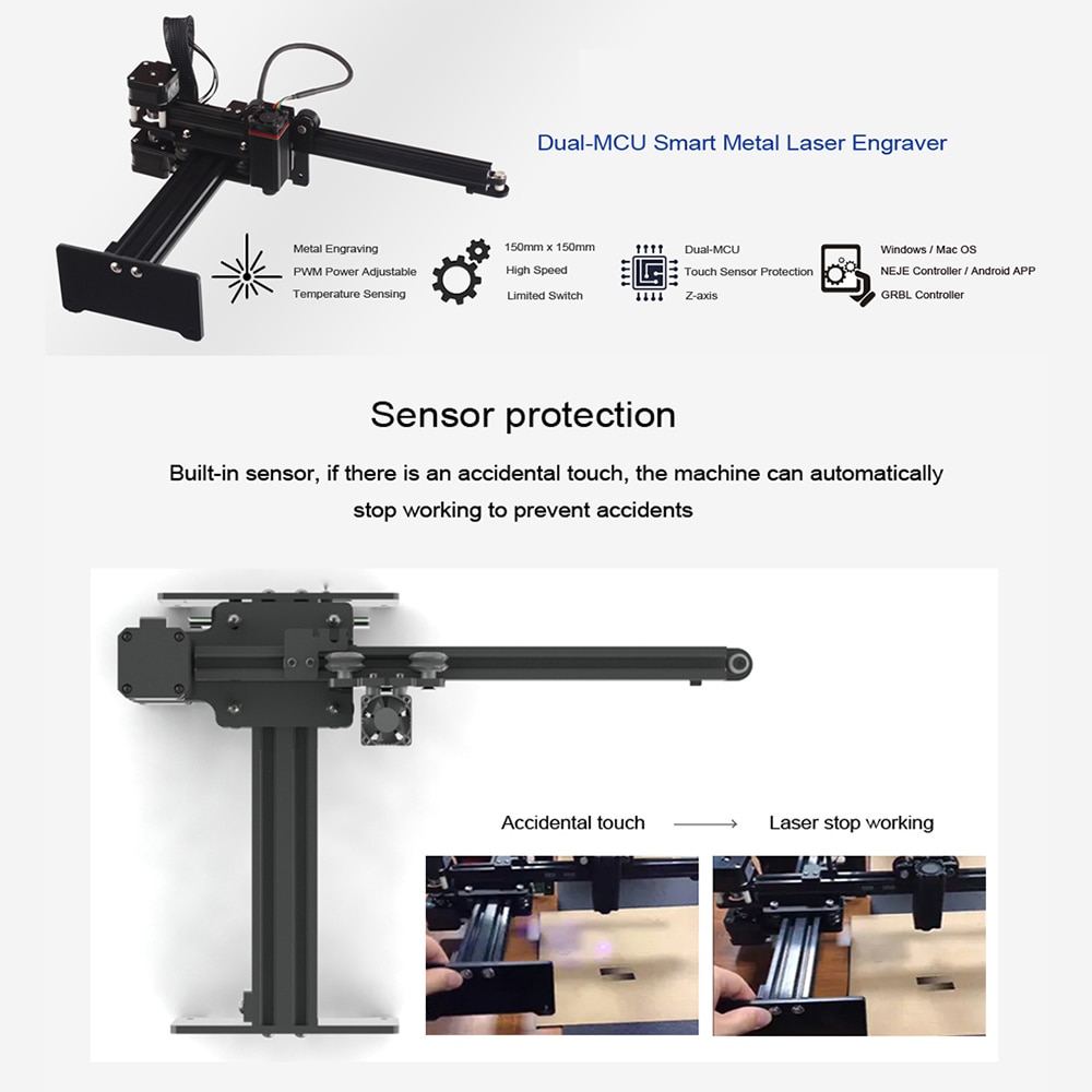 20W Desktop Laser Engraver Portable Engraving Carving Machine Mini Carver DIY Laser Logo Mark Printer for Metal Engraving Router - Image 4