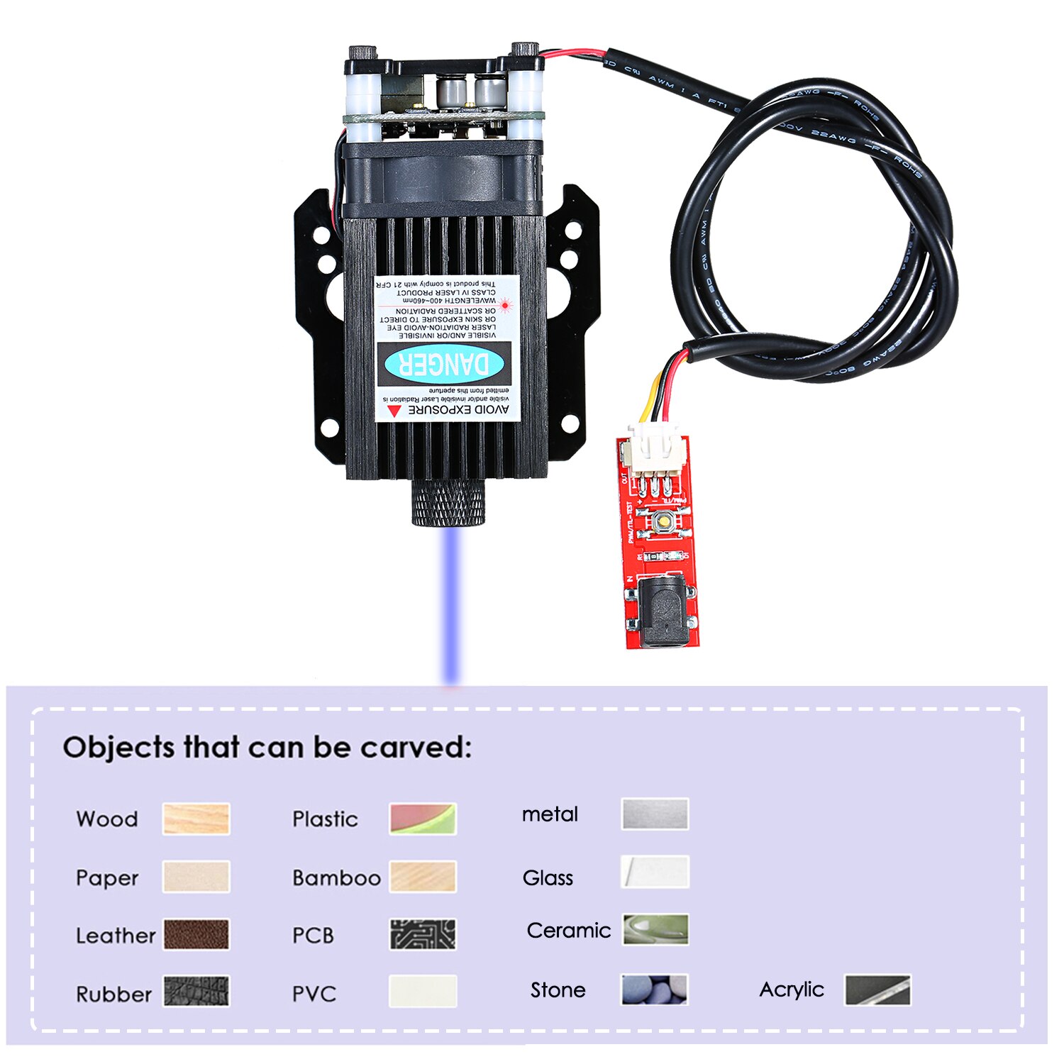 20W Laser Head Laser Module Laser Engraving Machine Woodworking Machinery Parts DIY Tools For VG-L7 Laser Engraving Machine - Image 3