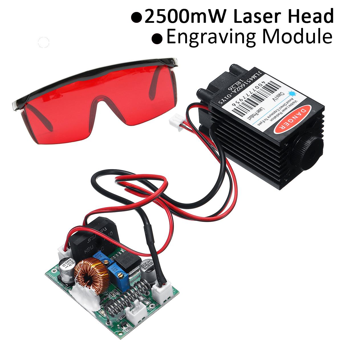 2500mW Laser Module Laser Head 450nm Laser Cutting Machine CNC DIY Laser Wood Marking Cutting Tool Woodworking Parts Accessories
