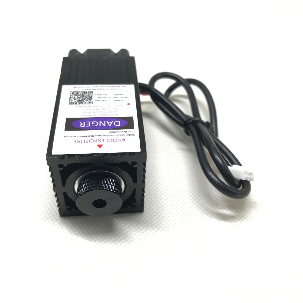 2500mw 450NM focusing blue purple laser module engraving,2.5w laser tube diode hx2.54 2p port protective googles