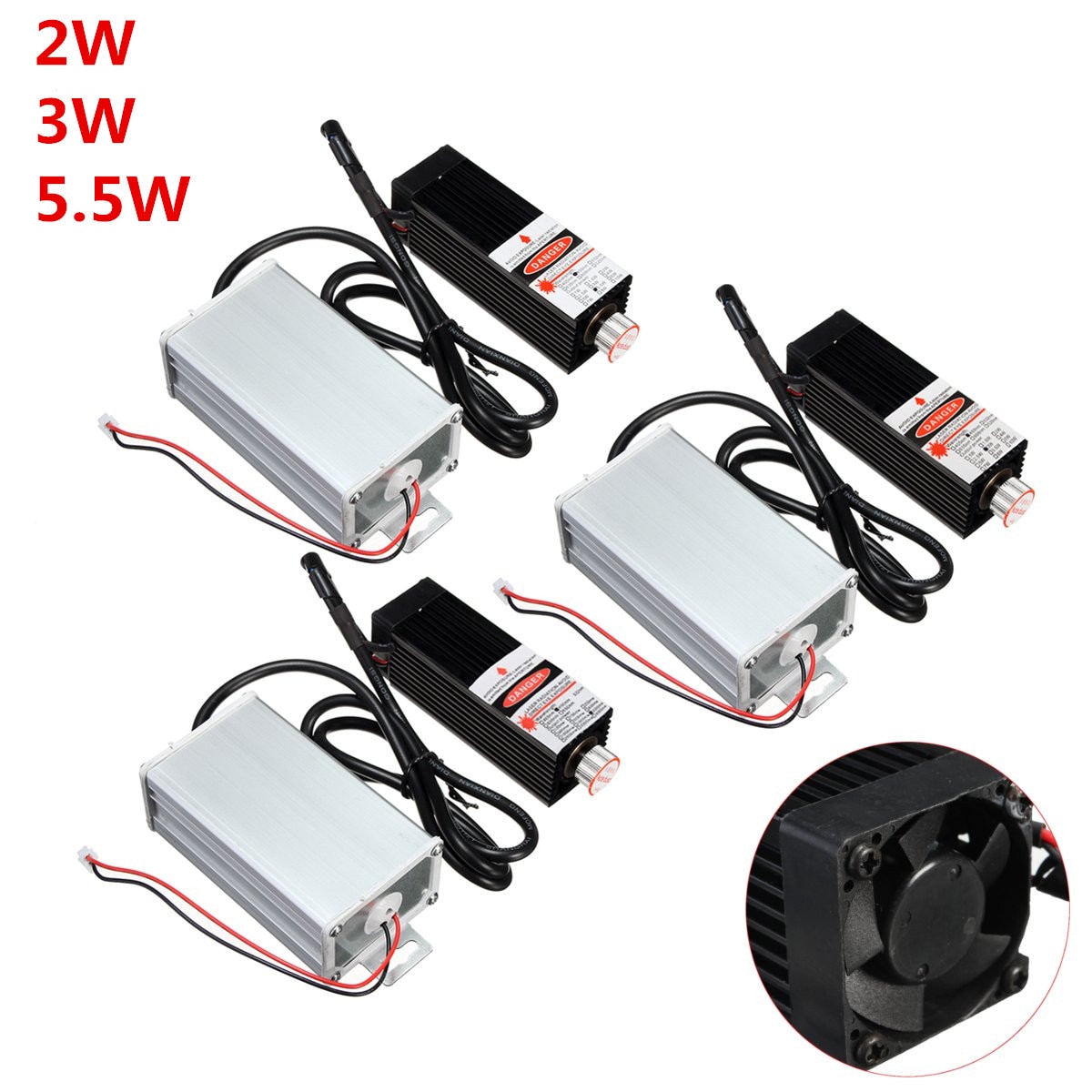 2W/3W/5.5W 450nm DIY Mini Desktop Laser Head Engraving Machine Module High Power for CNC Engraver Printer Cutter Machine
