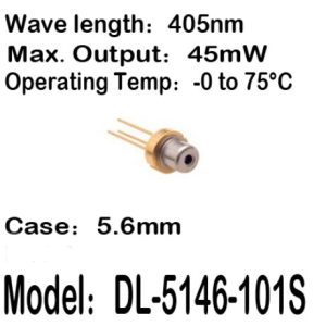 2pcs-20pcs/lots DL-5146-101S 5146-101S 405nm 45mW 5.6mm -0 to 75C operating temp Laser diode