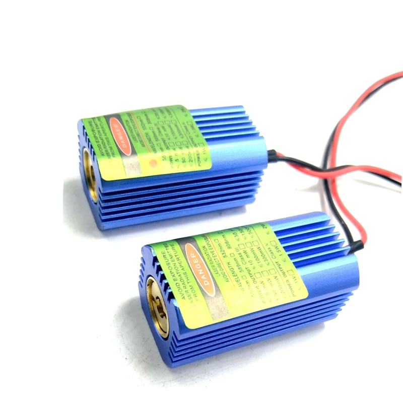 2pcs High Power 532nm 50mW Green Laser Diode Dot Module Spot Beam with Glass Lens 40mmx21mm