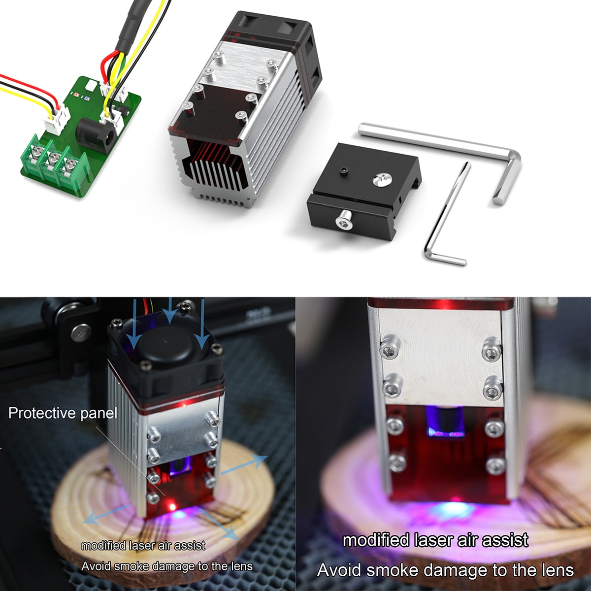 30W Focusable Laser Module 8pcs Universal Laser Engraving Module Kit with 450nm 7.5W Blue Laser Head PWM/TTL Modulation - Image 3