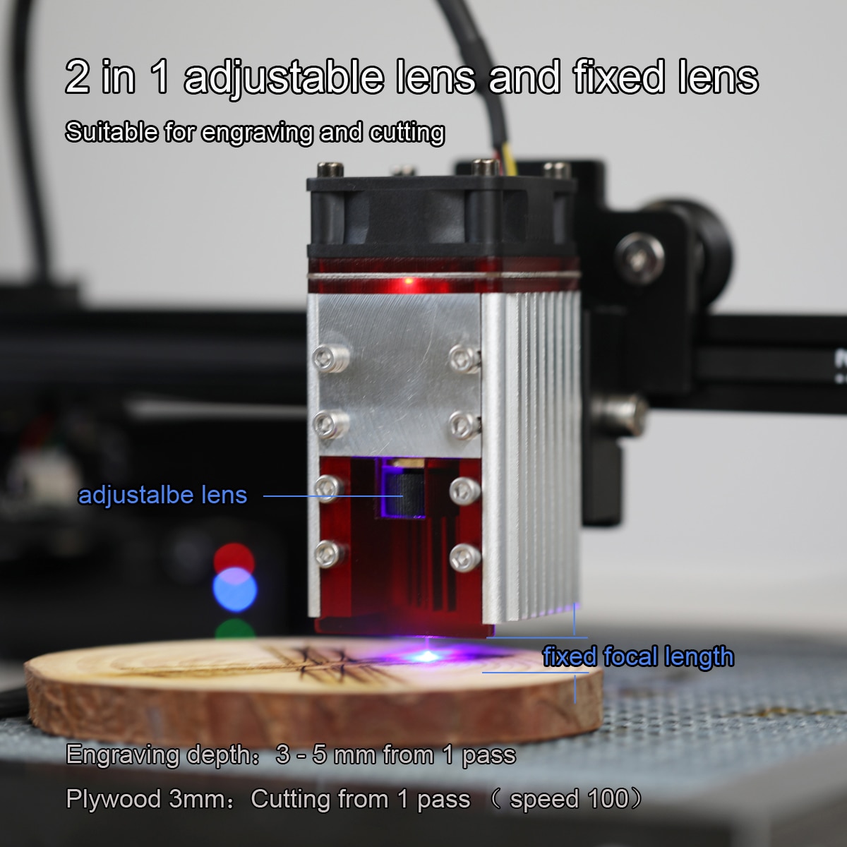 30W Focusable Laser Module 8pcs Universal Laser Engraving Module Kit with 450nm 7.5W Blue Laser Head PWM/TTL Modulation