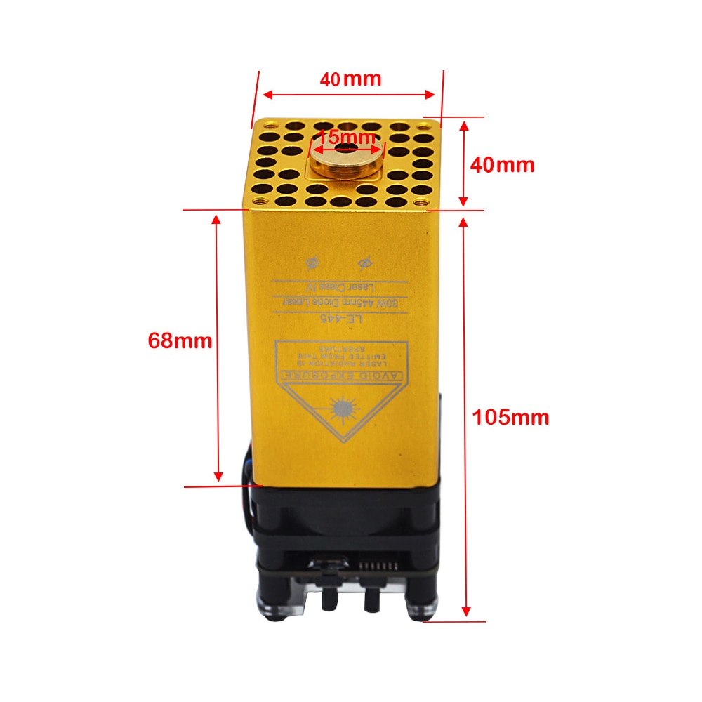 30W Laser Module 450nm TTL PWM High Power Laser Head For Laser Cutting Machine CNC DIY Laser Wood Marking Cutting Tool