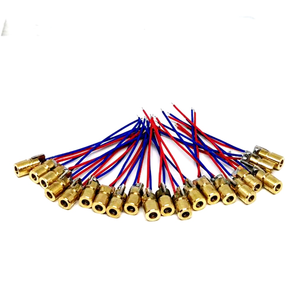30pcs/lot 0610 Mini Type 1mW 650nm Red Laser Module w Dot Focus Lens LED Lights 3V