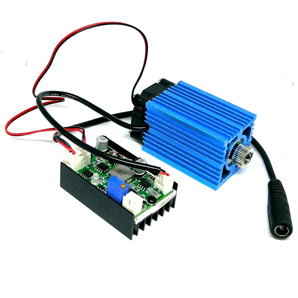 3350 4000mw High Power 445nm 450nm 4W Blue Laser Diode Module Focusable Dot Head w TTL Cooling Fan & 12V Power Adapter Locator - Image 4