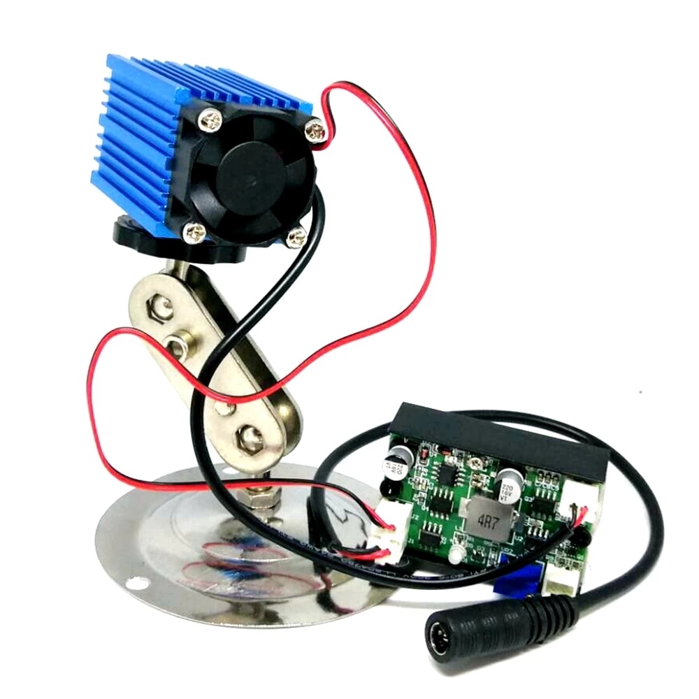 3350 4000mw High Power 445nm 450nm 4W Blue Laser Diode Module Focusable Dot Head w TTL Cooling Fan & Power Adapter Locator12V - Image 2