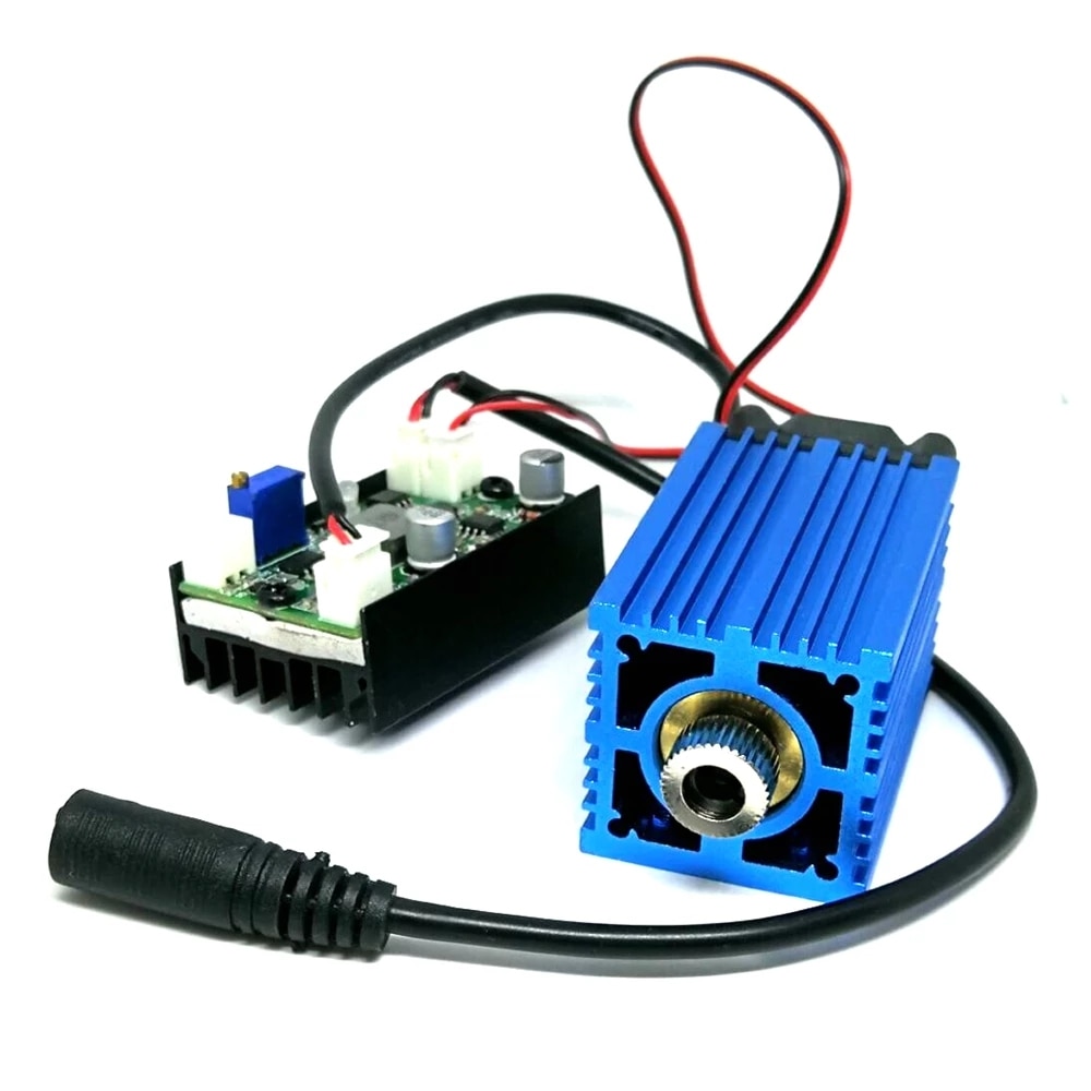 3350 4000mw High Power 445nm 450nm 4W Blue Laser Diode Module Focusable Dot Head w TTL Cooling Fan & Power Adapter Locator12V - Image 4
