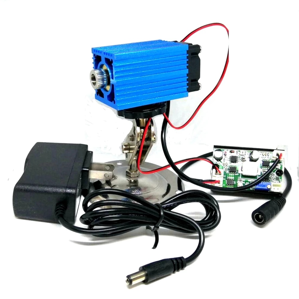3350 4000mw High Power 445nm 450nm 4W Blue Laser Diode Module Focusable Dot Head w TTL Cooling Fan & Power Adapter Locator12V - Image 5