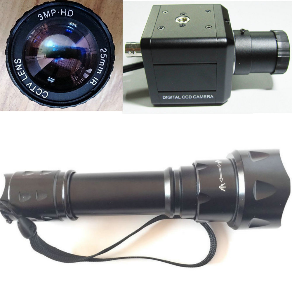 38-45 Night Vision Hungting Trail Camera w 3W IR Laser Torch 25mm/ 30mm Mount Lens CCD Camera Monitor for Rifle Scope Monocular - Image 3