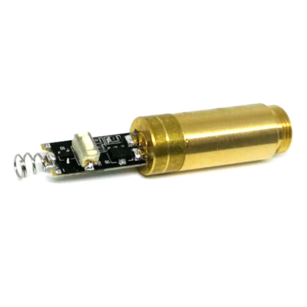 3V Non-Focusable 532nm 5mW Green Dot Laser Diode Module Focus Point Lights w 12mm Brass Housing Switch - Image 2