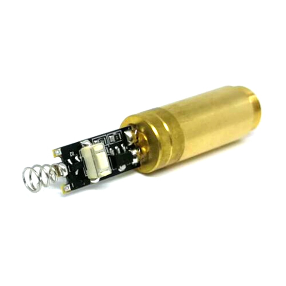 3V Non-Focusable 532nm 5mW Green Dot Laser Diode Module Focus Point Lights w 12mm Brass Housing Switch - Image 3