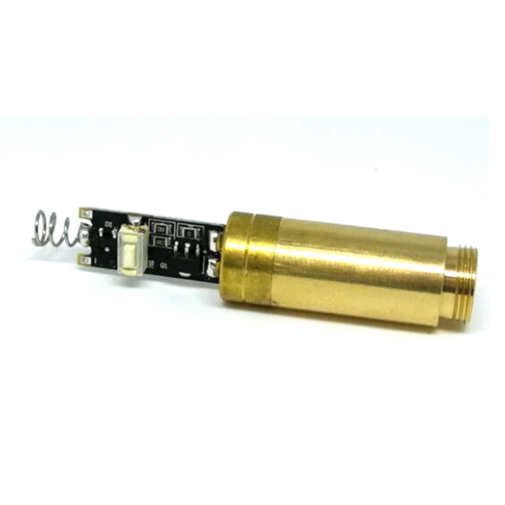 3V Non-Focusable 532nm 5mW Green Dot Laser Diode Module Focus Point Lights w 12mm Brass Housing Switch