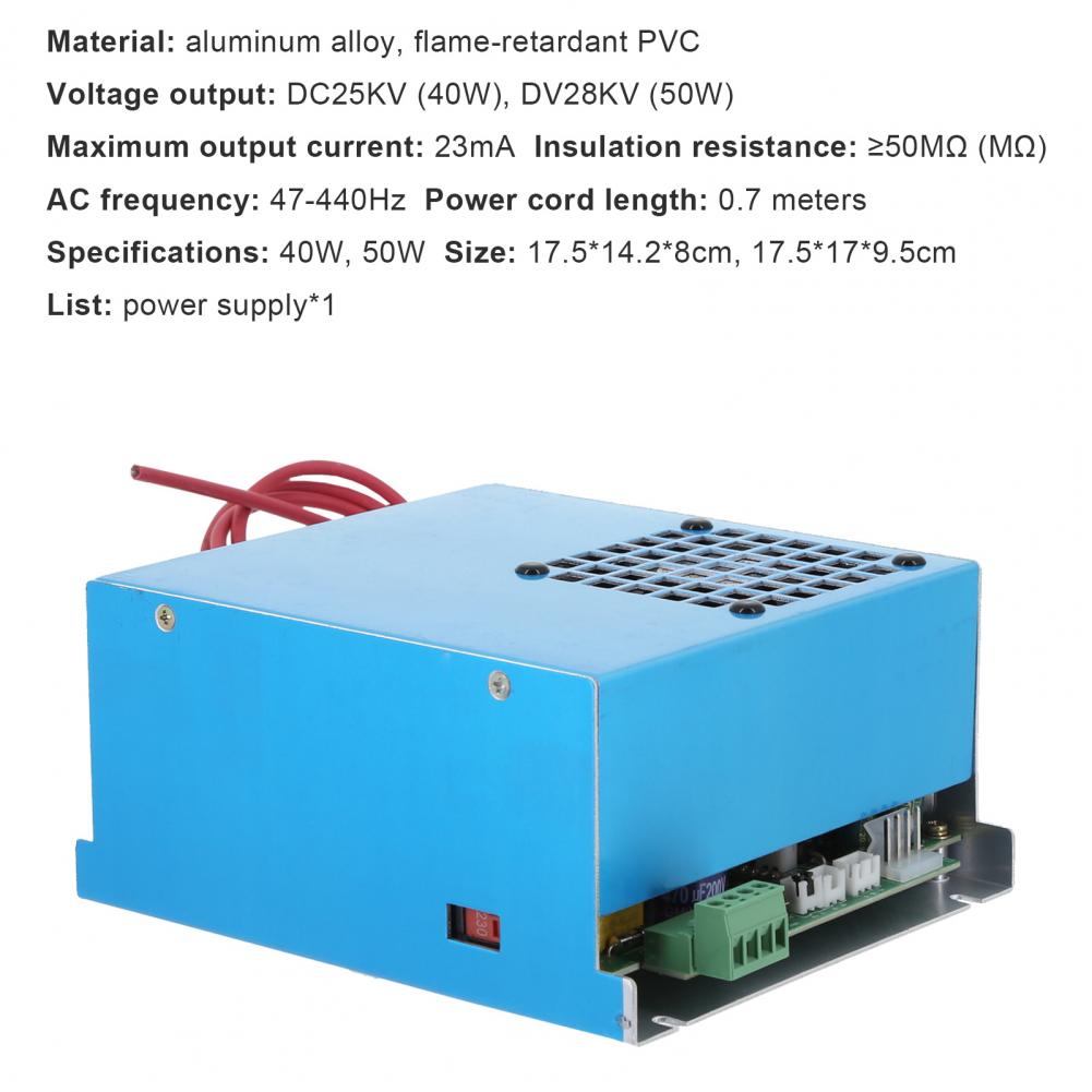 40W/50W Laser Power Supply Sophisticated Fast Heat Dissipation Vent Fan Design CO2 Laser Machine Power Supply Module for High-pr - Image 5