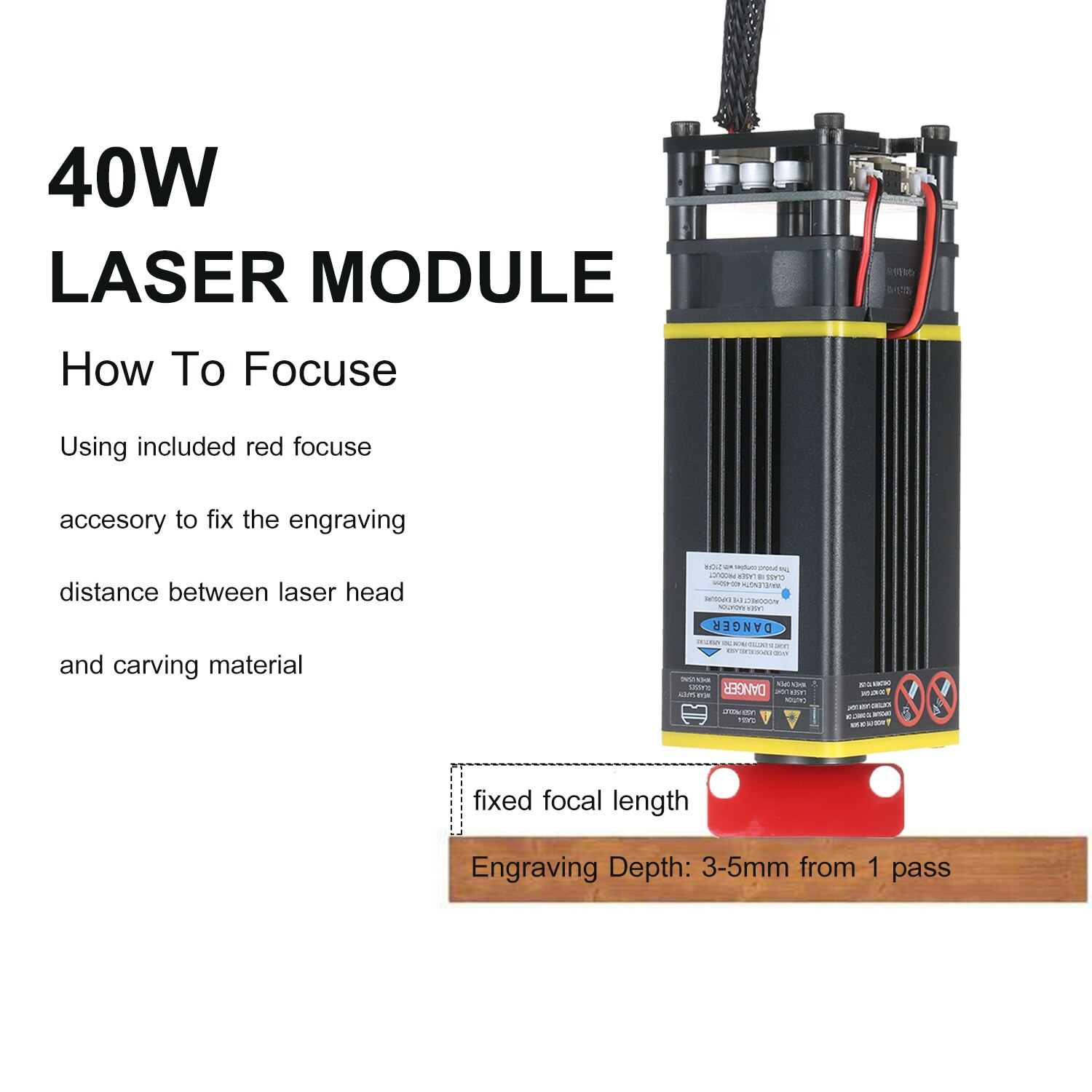 40W Laser Module 448-462nm Laser Cutting Engraving Module Light TTL Module Set for Laser Engraving Machine Cutting Tool Super
