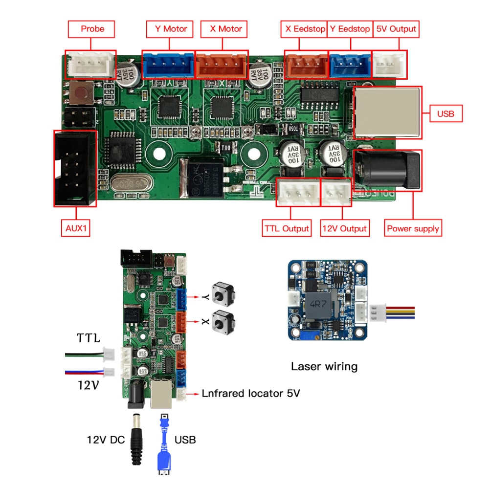40W Laser Module LD FAC 5.5W 450nm Continuous Laser Fast High Precision Cut Engraver w/ Focus Block Slide Module Printer Cutter - Image 5