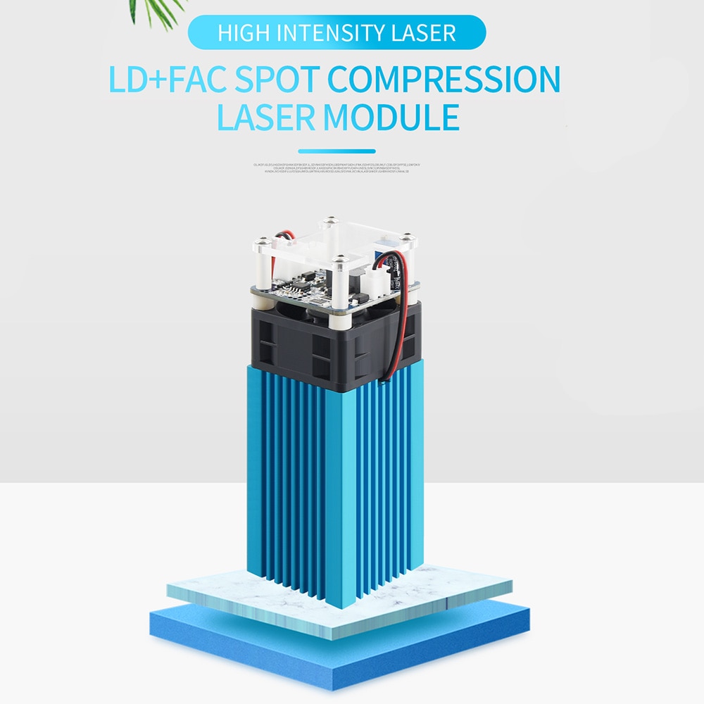 40W Laser Module LD FAC 5.5W 450nm Continuous Laser Fast High Precision Cut Engraver with Focus Block Printer Cutter for Metal