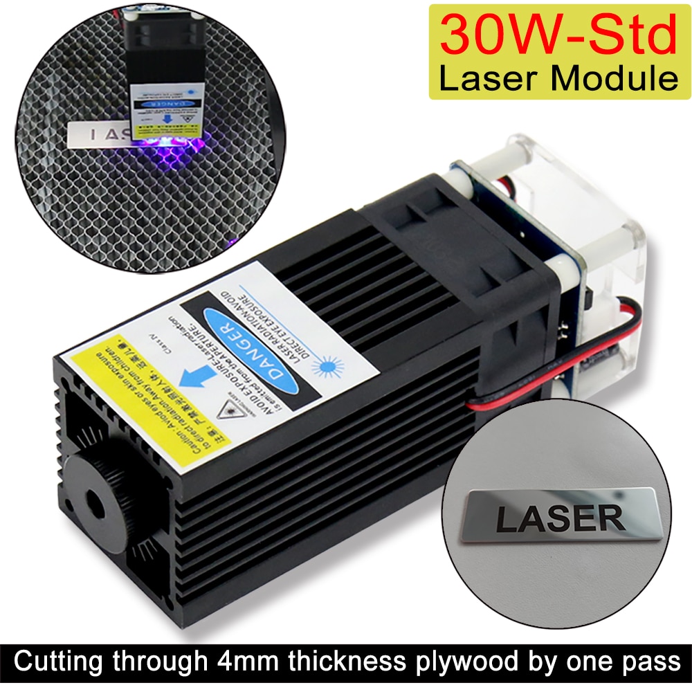 40W-Pro laser module, built-in FAC, laser head, Adjustable focal length, cutting 5mm plywood by one pass, stainless steel egrav