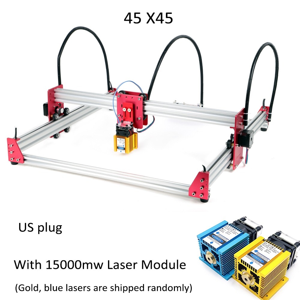 45*45cm Mini Blue CNC Laser Engraving Machine 500mw/2500mw/15W DC 12V DIY Engraver Desktop Wood Router/Cutter/Printer CNC Laser