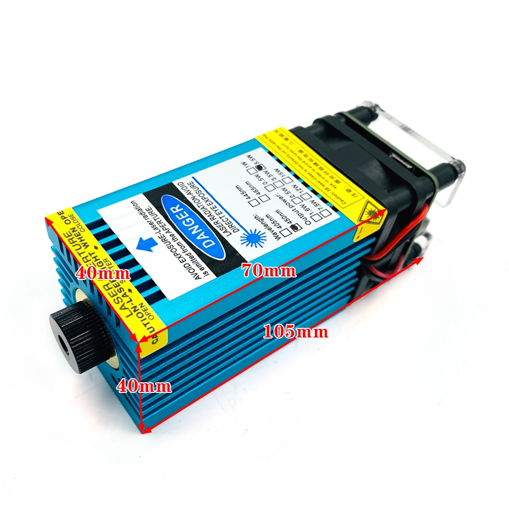 5.5w 450nm Focusing Blue Laser Module Laser Engraving And Cutting TTL Module 5500mw Laser Can Engrave On Wood