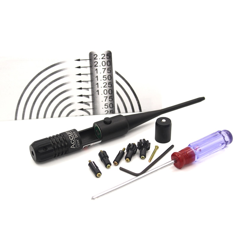 5 Adjustable Adapters Rifles Red Laser Bore Sighter Collimator Kit For 0.22 to 0.50 Caliber Rifies Hunting Optical Boresighter - Image 2