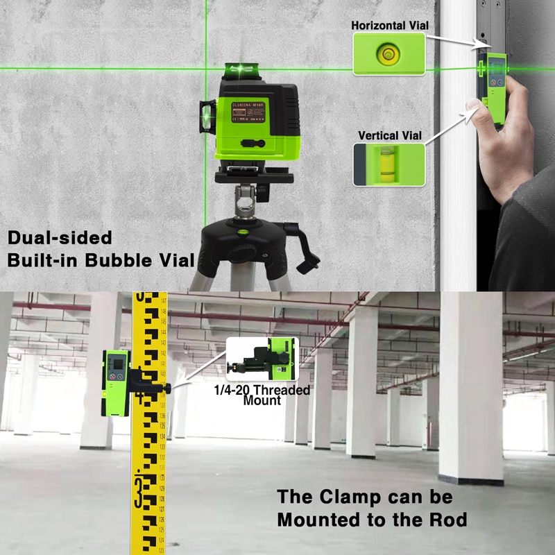 50m Outdoor Pulse Mode Red Or Green Beam Line Laser Level Vertical And Horizontal Laser Detector Or Receiver - Image 2