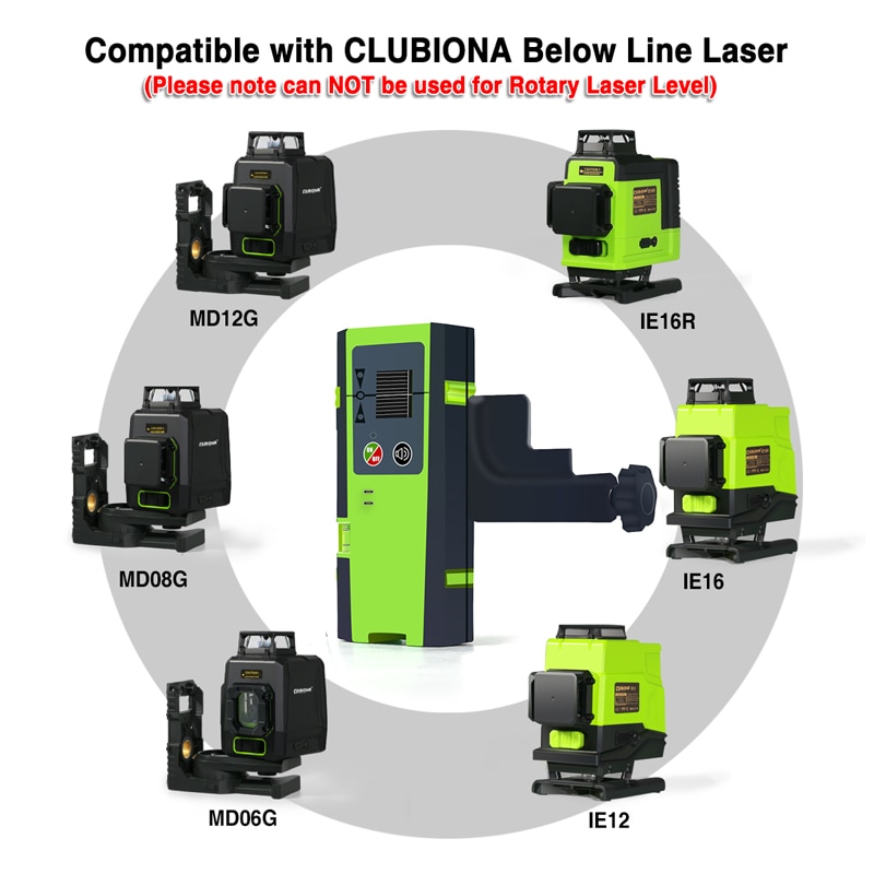 50m Outdoor Pulse Mode Red Or Green Beam Line Laser Level Vertical And Horizontal Laser Detector Or Receiver