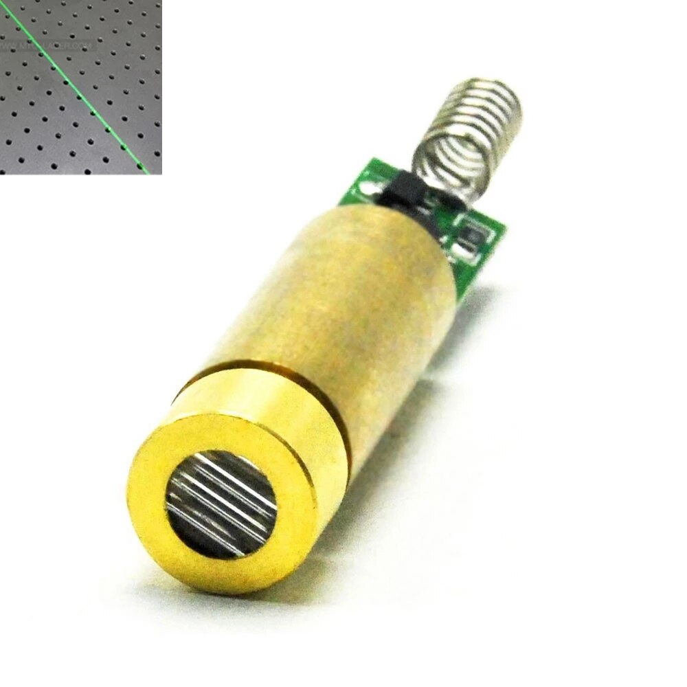 532nm 10mW Brass Green Laser Diode Module Line Beam w / 3V-3.7V Driver Switch - Image 2