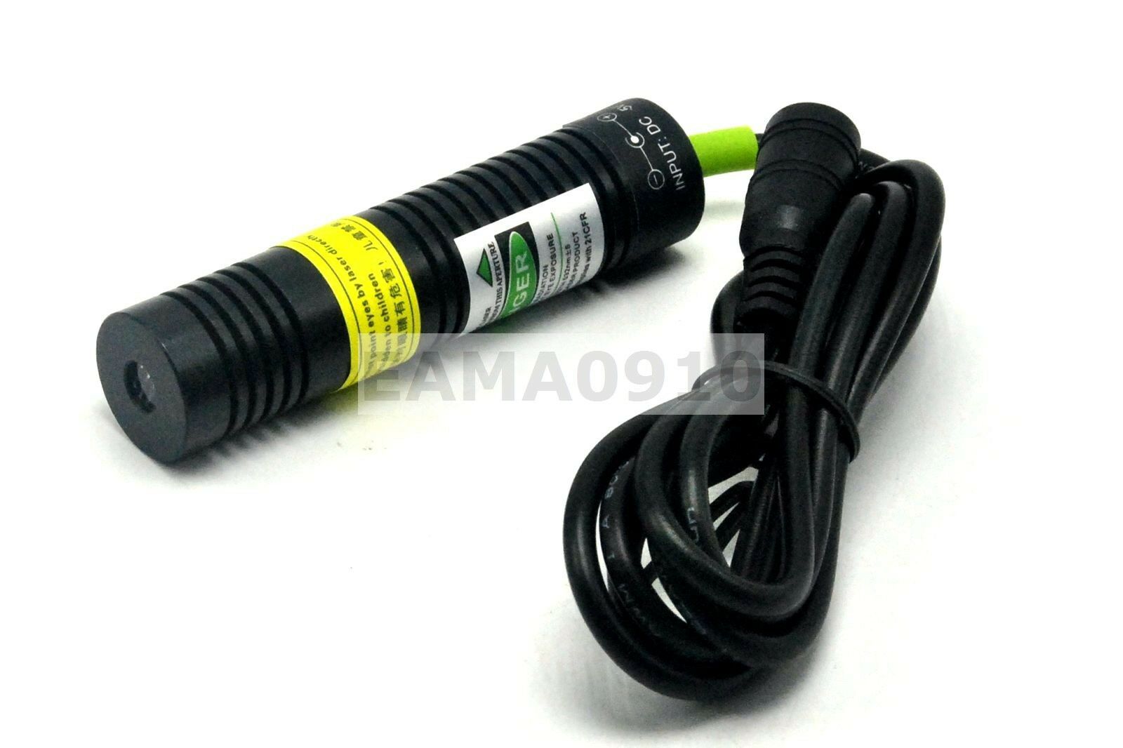 532nm 10mW Line 5V Green Laser Module Long Time Working 18x75mm w/AC Adapter
