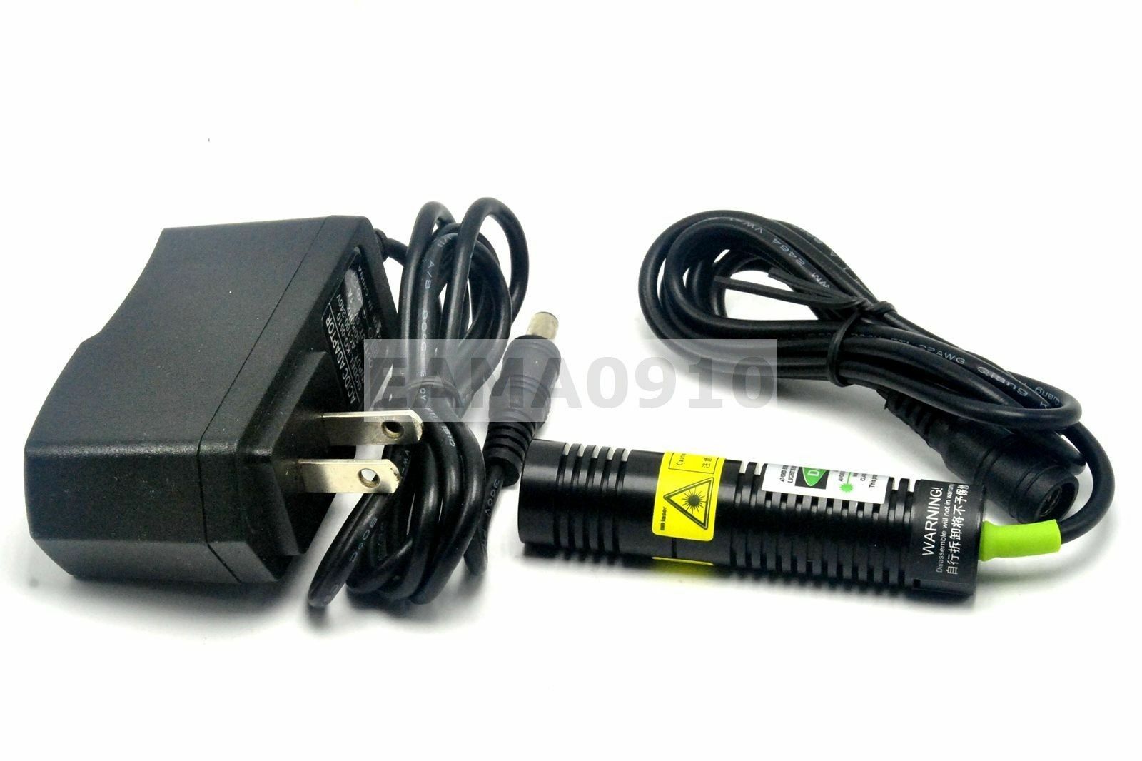 532nm 30mW 5V Green Laser Line Module Long Time Working 18x75mm w/AC Adapter