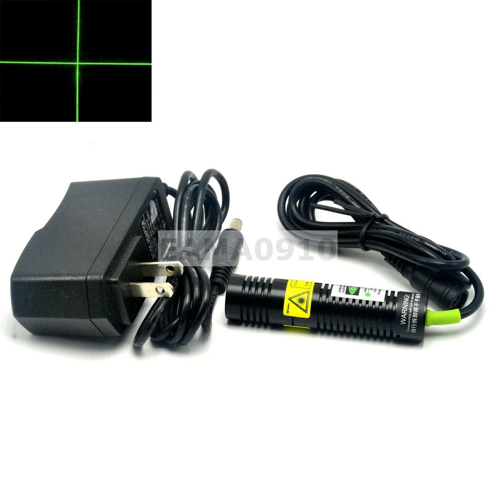 532nm 30mW Green Cross Laser Module Long Time Working 18x75mm w/AC 5V Adapter - Image 2