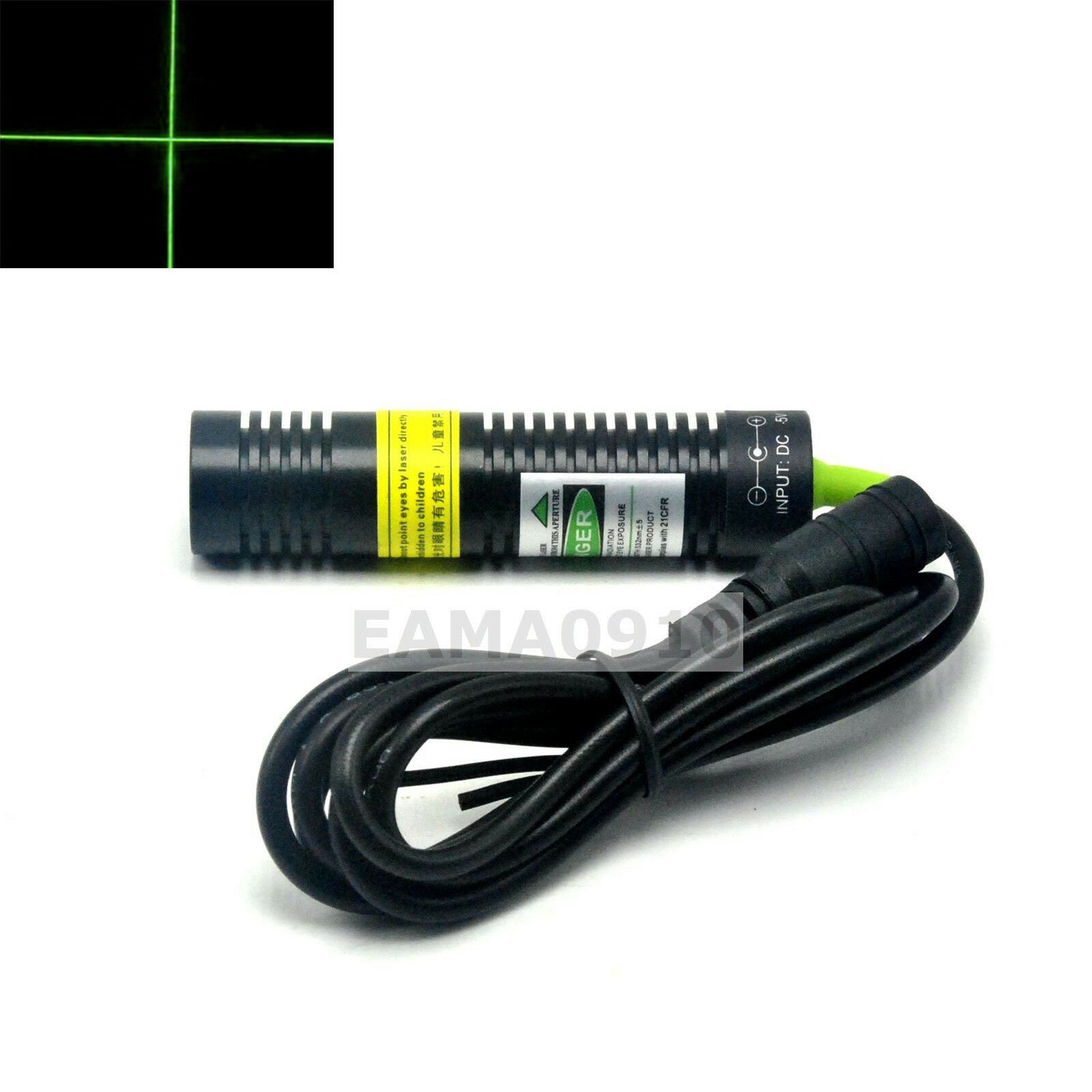 532nm 30mW Green Cross Laser Module Long Time Working 18x75mm w/AC 5V Adapter - Image 3
