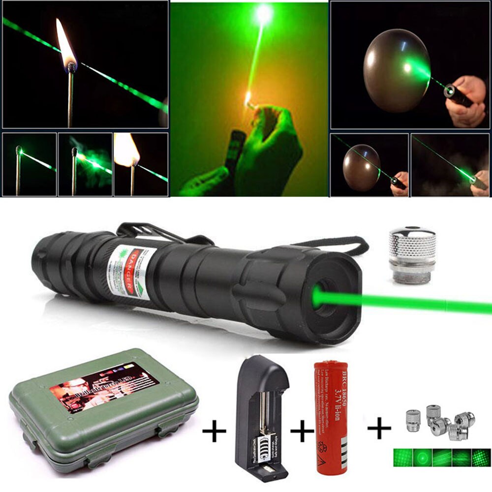 532nm 5mW Green Laser high-power laser sight, powerful laser equipment, adjustable focus laser with 18650 battery/USB charging