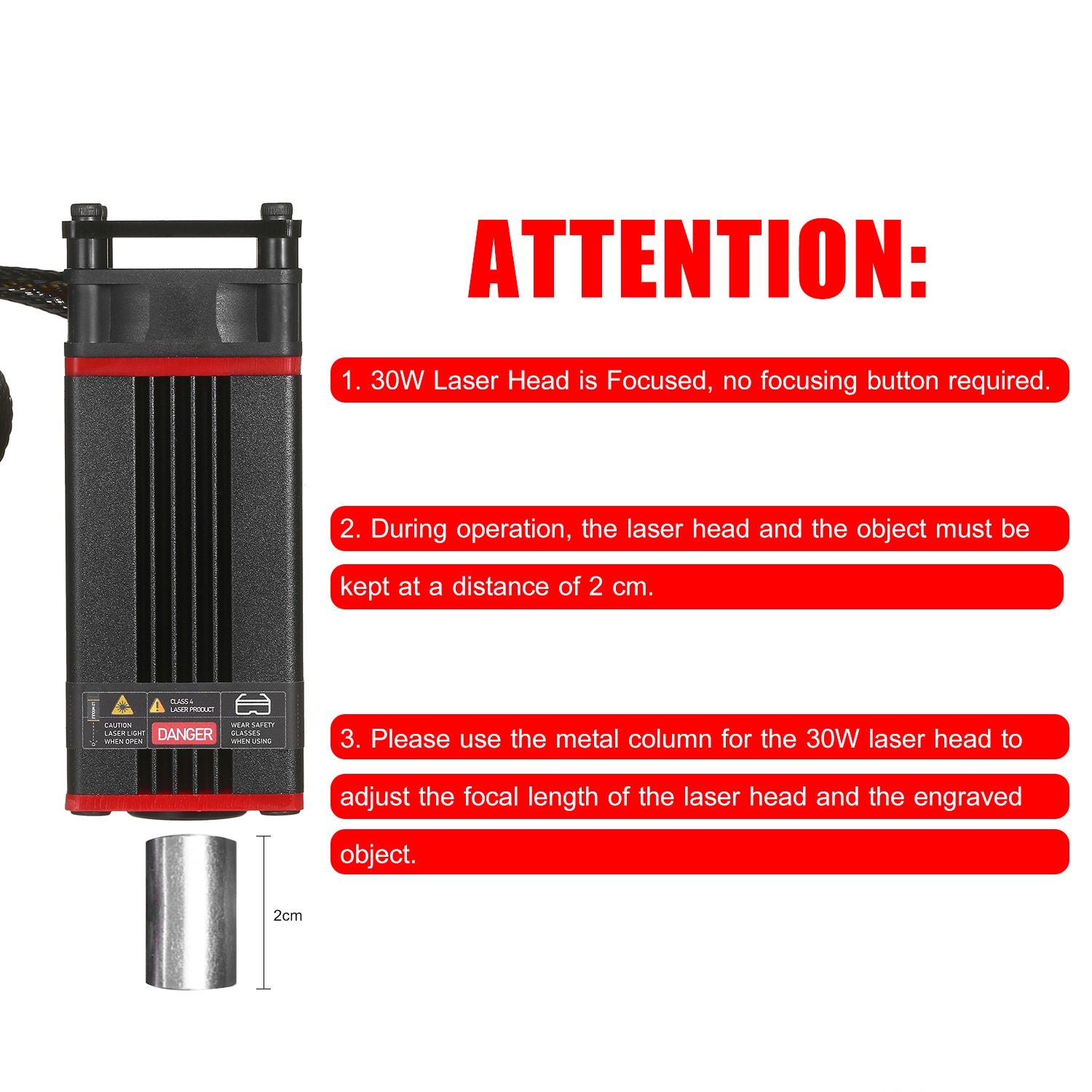 5500mW/10W/20W/30W/40W Laser Module Laser Head 450nm Lase For Laser Cutting Machine CNC DIY Laser Wood Marking Cutting Tool - Image 4