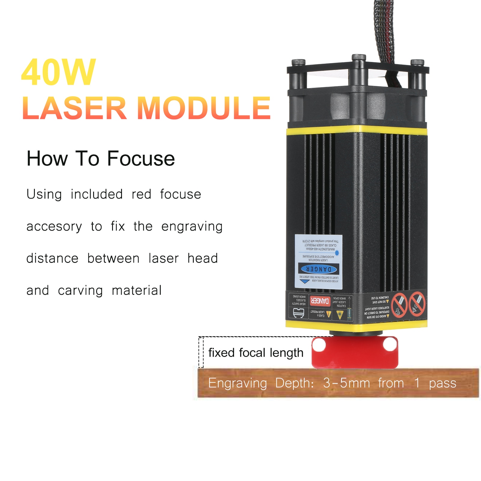 5500mW/10W/20W/30W/40W Laser Module Laser Head 450nm Lase For Laser Cutting Machine CNC DIY Cutting Tool 3D Printer CNC Mill - Image 3