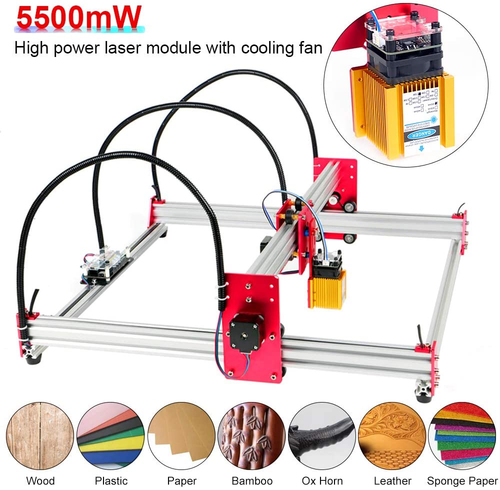5500mW/15W DIY Laser Engraver Machine 45*45 Engraving Machine 2Axis Wood Router Mini Marking Machine Laser Cutter Printer - Image 3