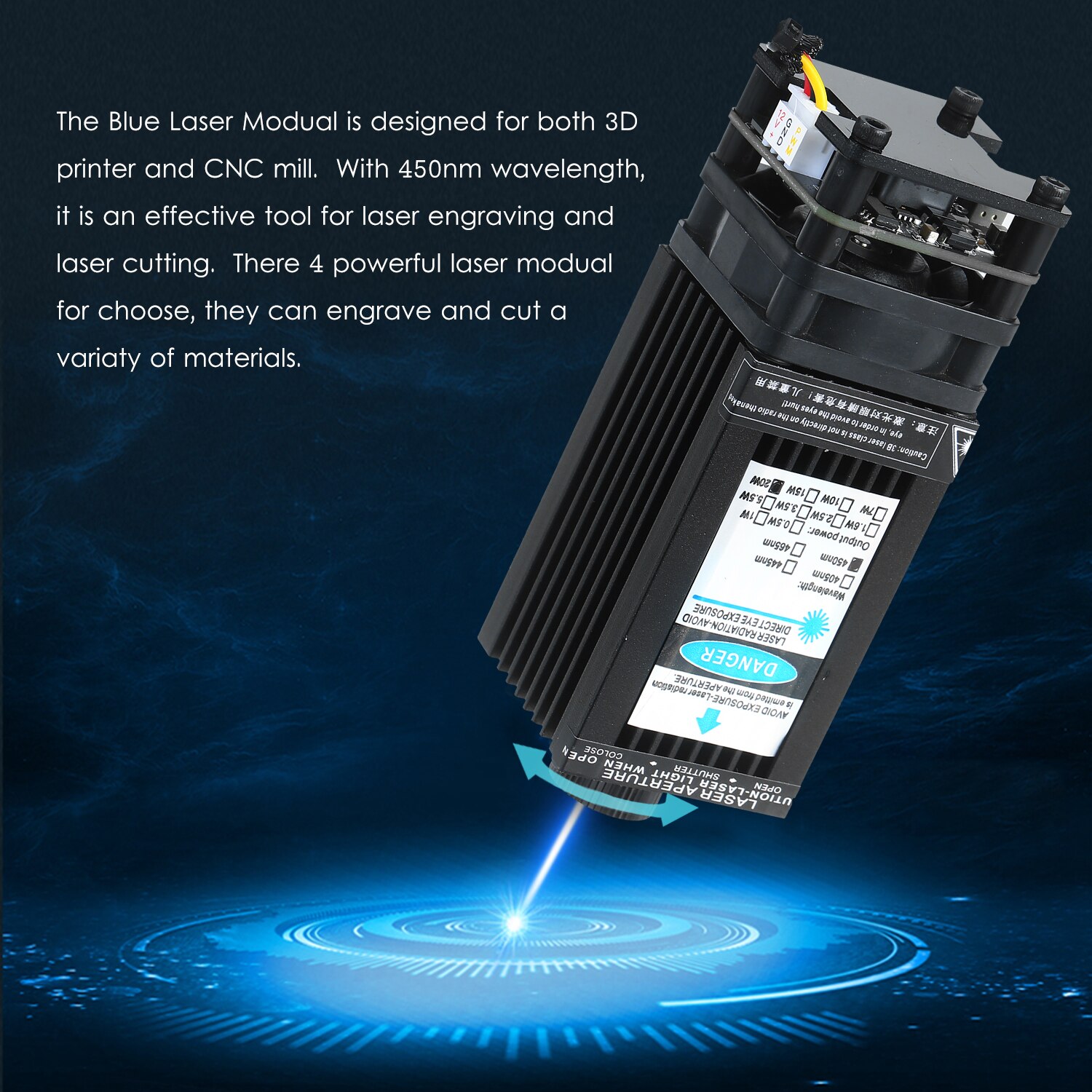 5500mW Laser Module Laser Head 450nm Blue Lase for Laser Engraving Machine Wood Marking Cutting Tool - Image 4