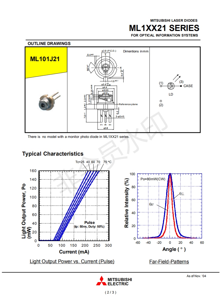 5PCS Mitsubishi ML101J21 TO18-5.6mm Red 650nm 658nm 80mW Laser Diode LD (Pulse 160mW) - Image 5