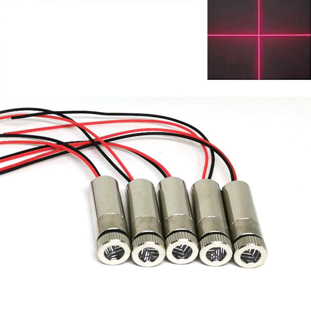 5pcs Dot/Line/Cross Red Lights 650nm 660nm 30mw Laser Diode Module Alignment Point Tool Focusable Head 12x30mm