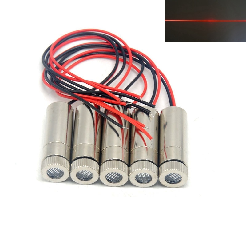 5pcs Line Beam Red Lights 650nm 10mw Laser Diode Module Alignment Tool Focusable Head DC3V-5V 30/45/60/90/120 Degrees