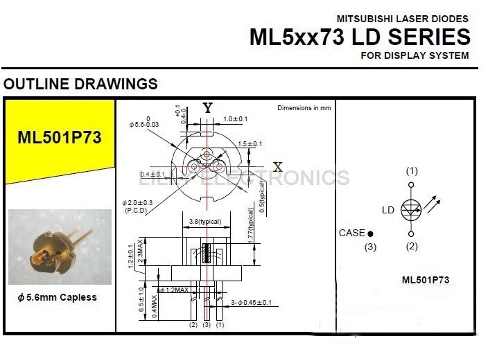635nm 638nm 500mw Orange Red Laser Diode LD ML501P73 New - Image 4