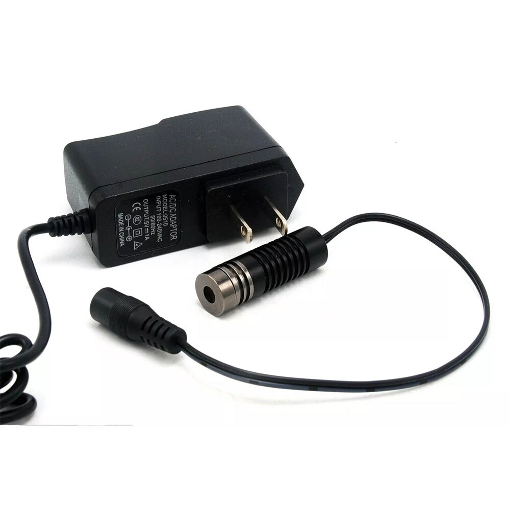 650nm 250mw 3V-5V Dot Red Laser Diode Module 14.5x45mm Focus Point Head w/ 5V Power Adapter &Locator Holder